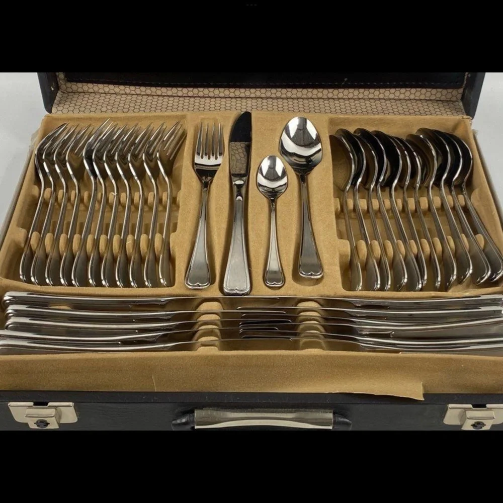 WIRTHS BESTECKE SOLINGEN Kanada Flatware MCM 2-Tiered Case Like New Flatware